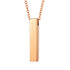 Stainless Steel Vertical Cubic Bar Container Urn Memorial Pendant Necklace