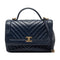 Top Handle Flap Bag Chevron Calfskin Small