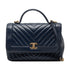 Top Handle Flap Bag Chevron Calfskin Small
