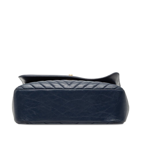 Top Handle Flap Bag Chevron Calfskin Small