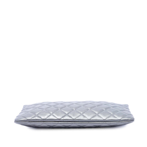 O Case Clutch Quilted Iridescent Lambskin Large
