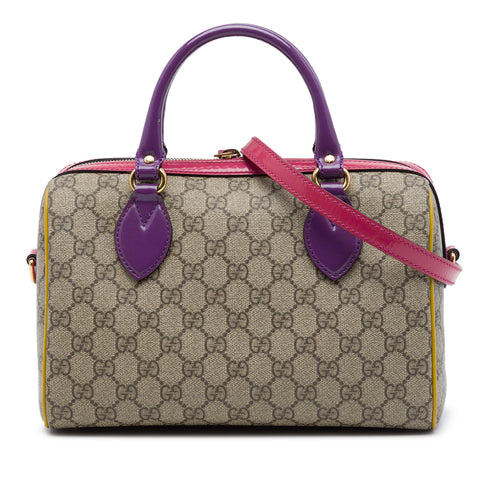 Convertible Boston Bag GG Coated Canvas and Leather Small
