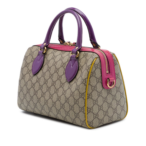 Convertible Boston Bag GG Coated Canvas and Leather Small