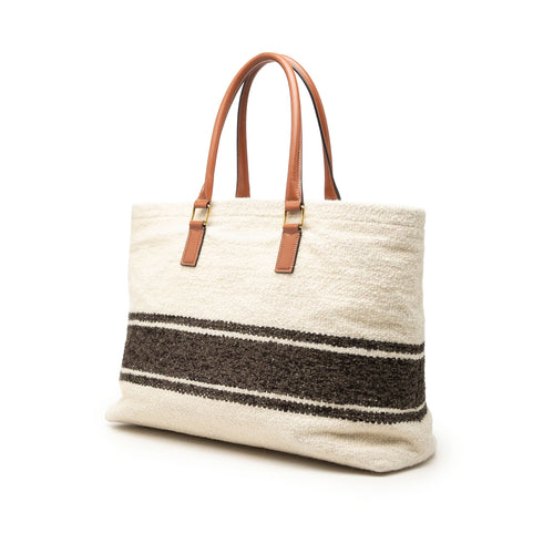 Horizontal Cabas Plein Soleil Tote Canvas with Leather