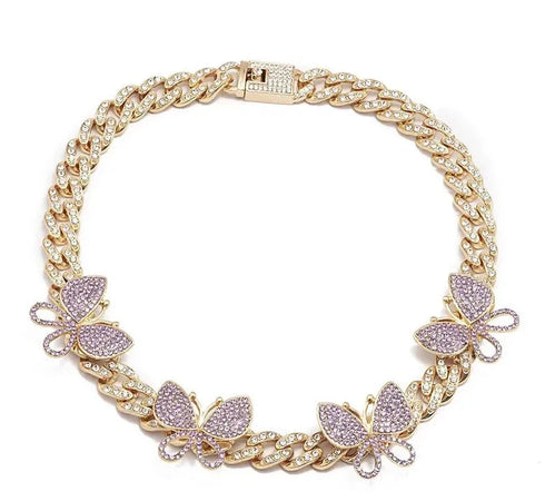 Butterfly Charm Cuban Chain