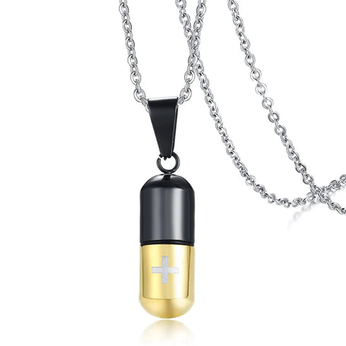 Hollow Pill Urn Necklace