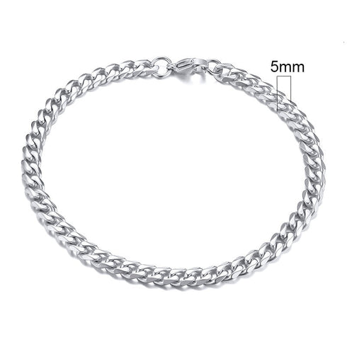 VVS Jewelry 3mm Men's Minimal Curb Cuban Bracelet