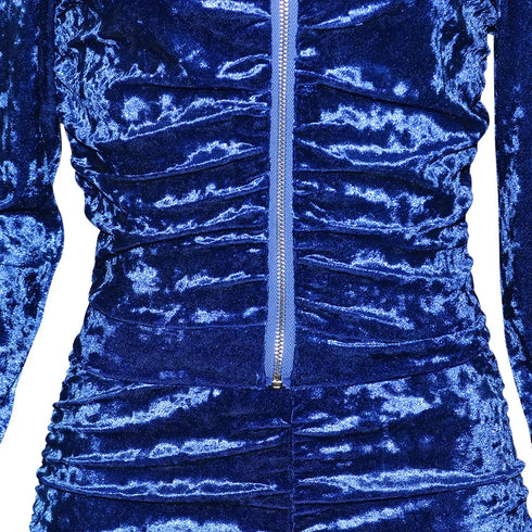 Velvet Stacked Zipper Tracksuit