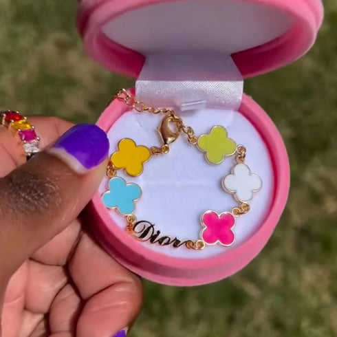 Custom Name Clover Bracelet