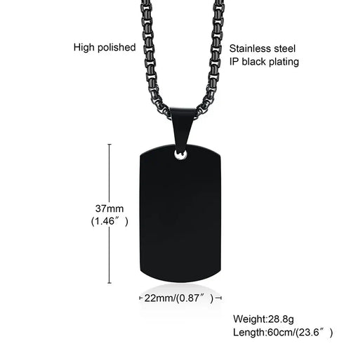 Stainless Steel Dog Tag Cremation Urn Pendant Necklace
