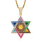Blingy Iced Out Multicolour Star of David Necklace