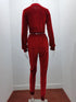 Velvet Hoodie Crop Top Tracksuit