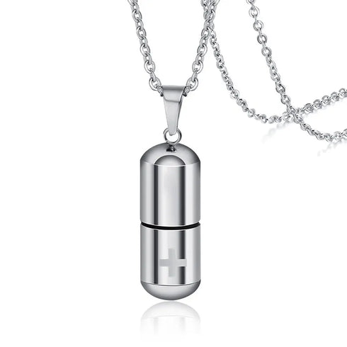 Hollow Pill Urn Necklace