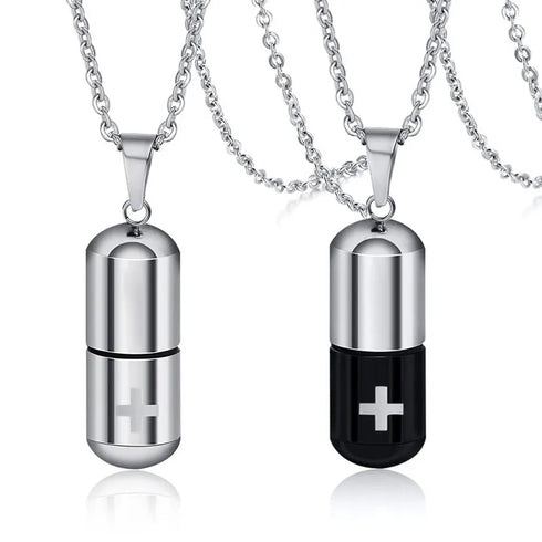 Hollow Pill Urn Necklace