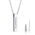 Stainless Steel Vertical Cubic Bar Container Urn Memorial Pendant Necklace