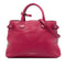 Banner Tote Leather and House Check Canvas Medium