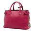 Banner Tote Leather and House Check Canvas Medium