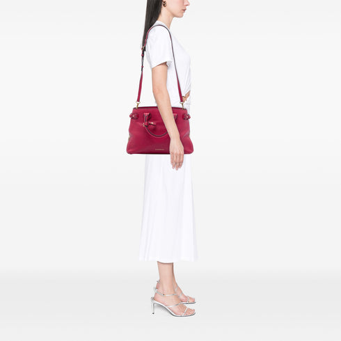 Banner Tote Leather and House Check Canvas Medium