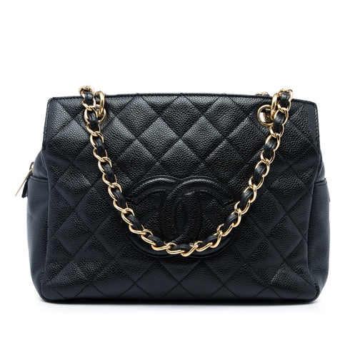 Petite Timeless Tote Quilted Caviar