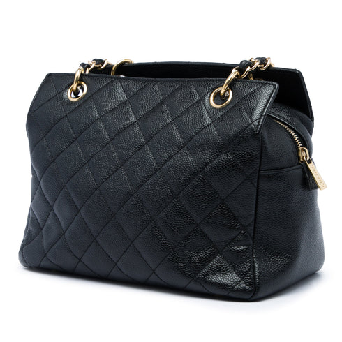 Petite Timeless Tote Quilted Caviar