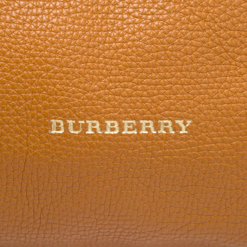 Canterbury Tote Leather and House Check Canvas Small