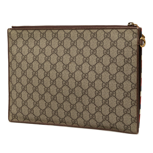 Courrier Pouch GG Coated Canvas with Applique