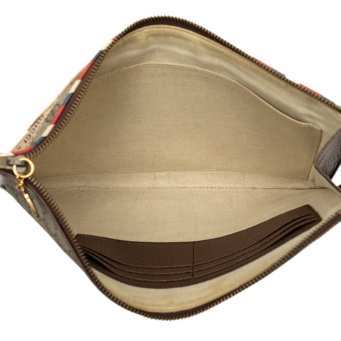 Courrier Pouch GG Coated Canvas with Applique