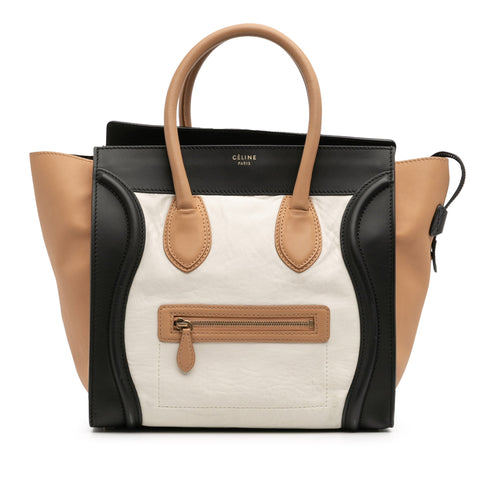 Tricolor Luggage Bag Leather Mini