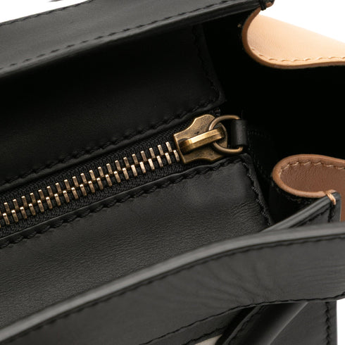 Tricolor Luggage Bag Leather Mini