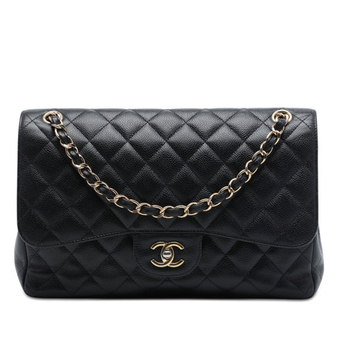 Classic Double Flap Bag Quilted Caviar Jumbo
