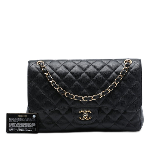 Classic Double Flap Bag Quilted Caviar Jumbo
