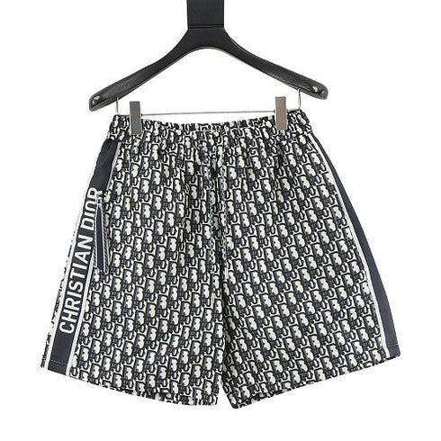 Dior Oblique All-Over Print Shorts with Side Webbing