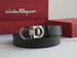 Ferragamo Classic Silver-Buckle Leather Belt