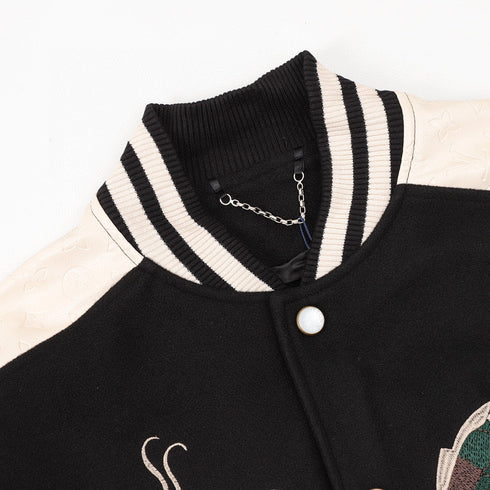 Louis Vuitton Chinese Dragon Embroidered & Paneled Baseball Jacket