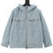 Louis Vuitton All-Over Jacquard Logo Washed & Distressed Cotton Hooded Jacket