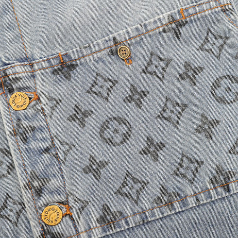 Louis Vuitton Monogram Denim Patchwork Long-Sleeve Jacket