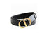 Dior Black Calfskin Belt with Gold Buckle