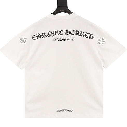 Chrome Hearts T-Shirt with 3D Sanskrit Script on the Back