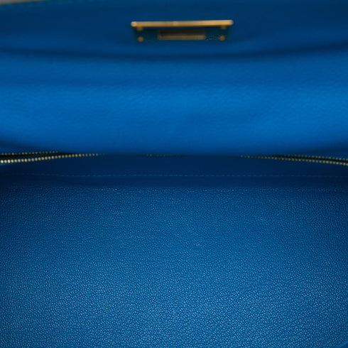 Kelly Handbag Blue Togo with Gold Hardware 32