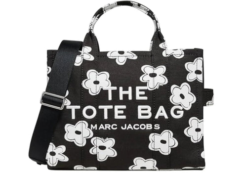 Marc Jacobs The Daisy Canvas Medium Tote Bag Black/White