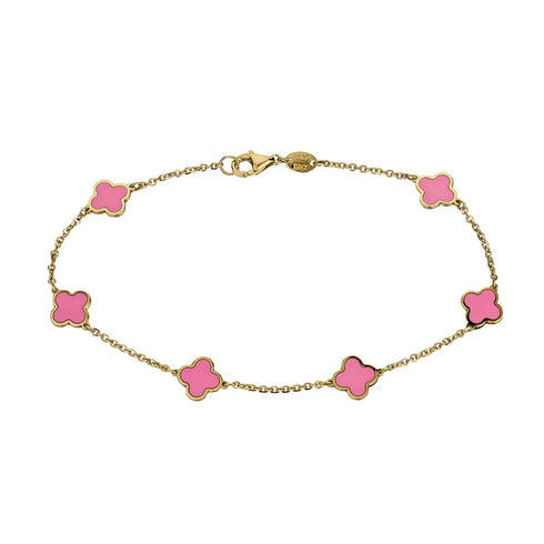 VVS Jewelry Gold Clover Bracelet - 14k Gold & Stainless Steel