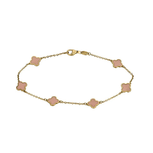 VVS Jewelry Gold Clover Bracelet - 14k Gold & Stainless Steel