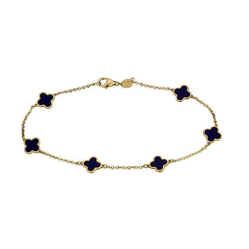VVS Jewelry Gold Clover Bracelet - 14k Gold & Stainless Steel