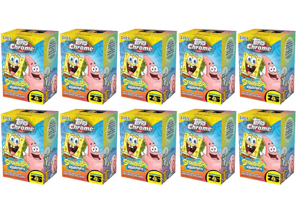 2025 Topps Chrome SpongeBob 25th Anniversary Blaster Box 10x Lot