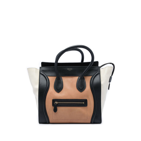 Tricolor Luggage Bag Leather Mini