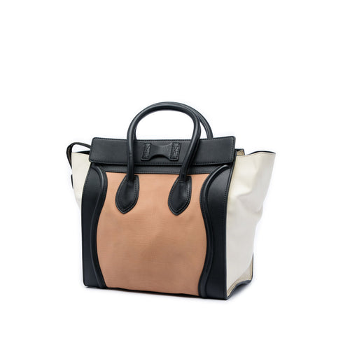 Tricolor Luggage Bag Leather Mini