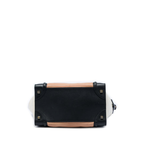 Tricolor Luggage Bag Leather Mini