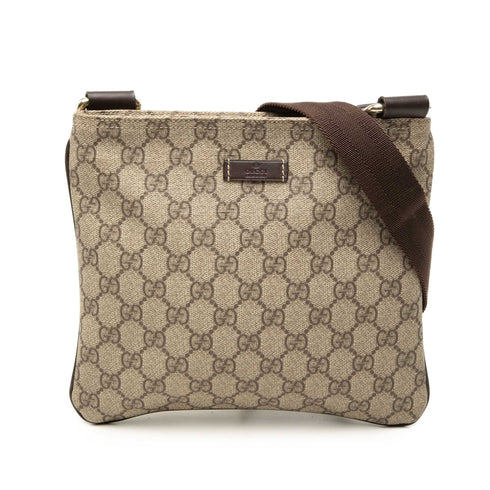 Zip Top Messenger Bag GG Coated Canvas Small