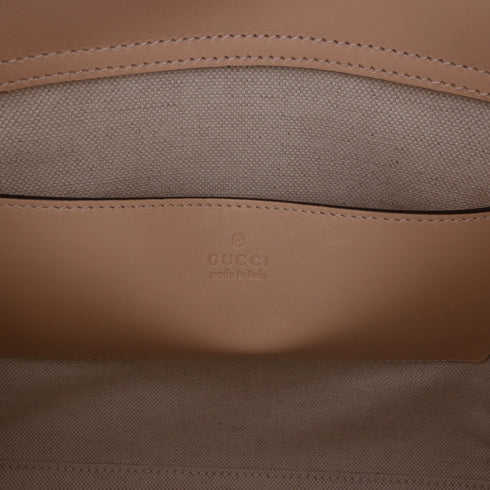 Diana NM Logo Bamboo Handle Tote Embossed Leather Small
