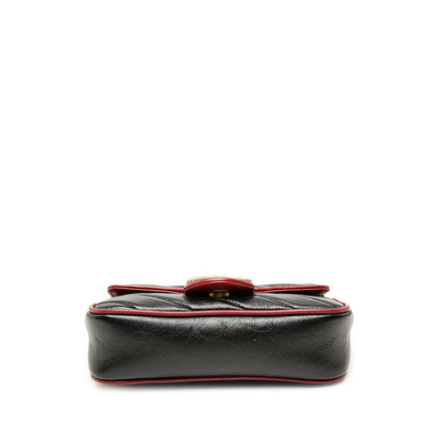GG Marmont Flap Bag Diagonal Quilted Leather Super Mini